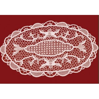 White Cotton Embroidered Doily 01